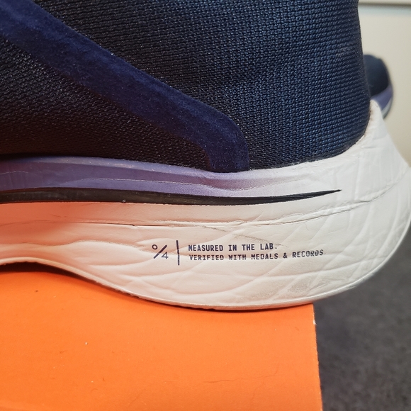 Nike Zoom Men's Size 13 Vaporfly 4% OBISIDAN BLUE GREY SILVER Running - Picture 7 of 9